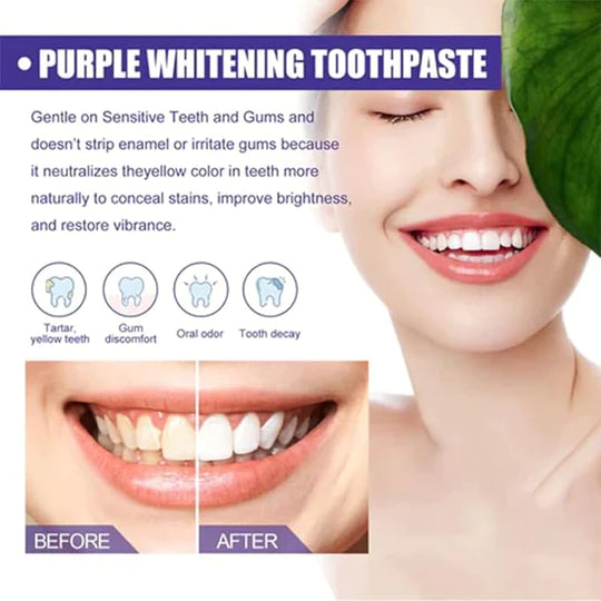 EELHOE PURPLE WHITENING TOOTHPASTE STAIN REMOVAL