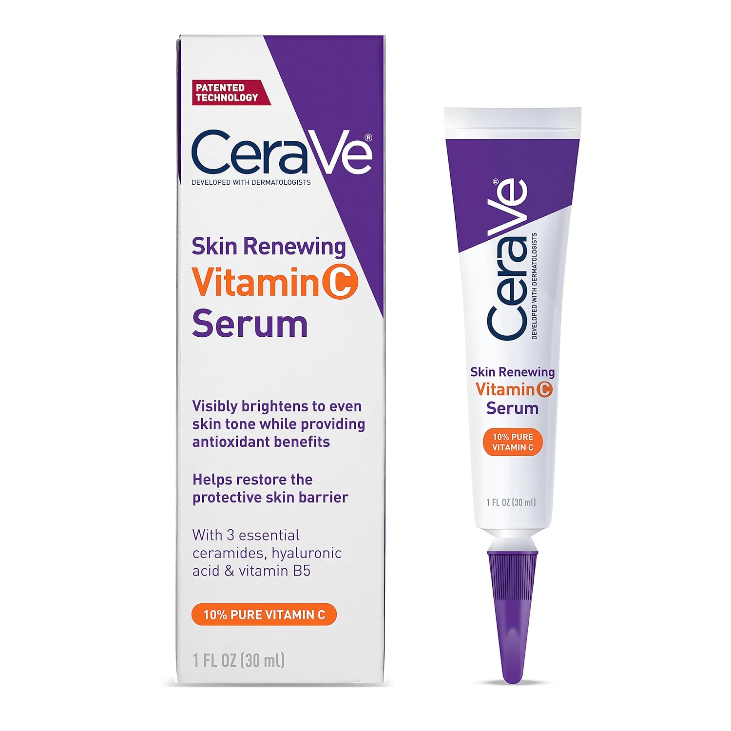 CeraVe Vitamin C Serum with Hyaluronic Acid With 10% Pure Vitamin C
