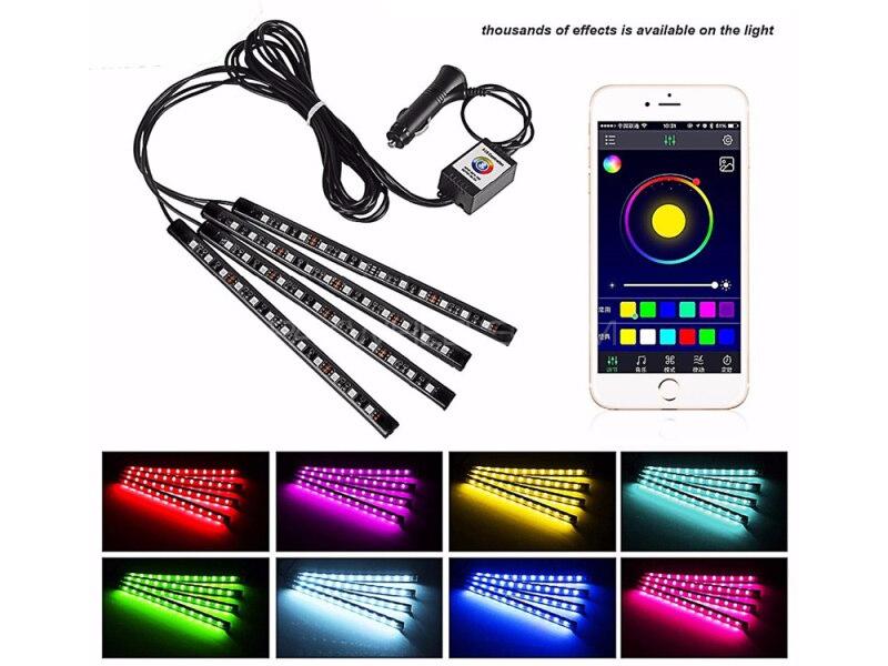 Car Interior Ambient Lighting Strip with Remote Control